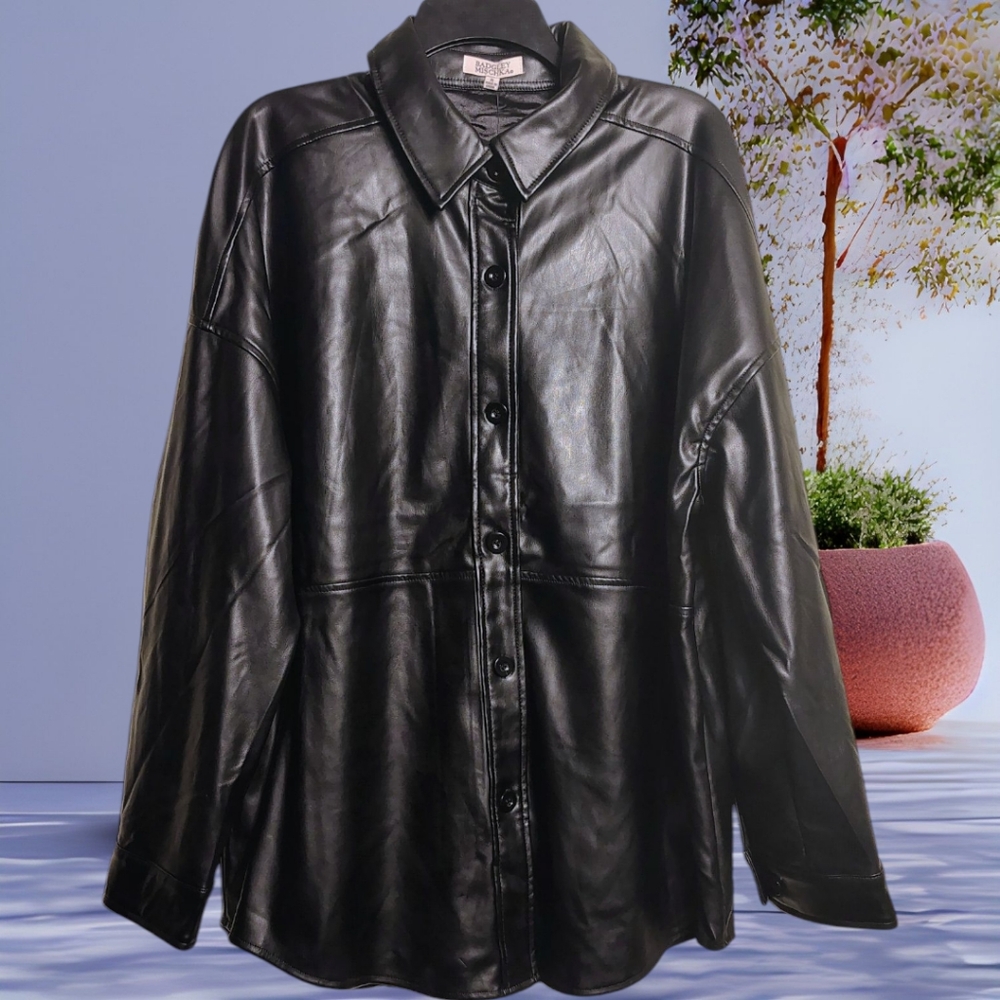 Badgley Mischka Vegan Leather Jacket. Black Noir Jacket. Size L. Size XL